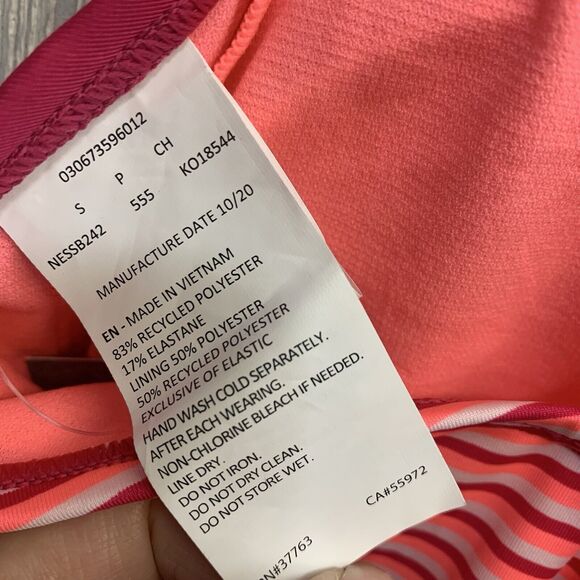 Nike V-Neck Pink Stripe Swim Tank Small NWT - Picture 4 of 4